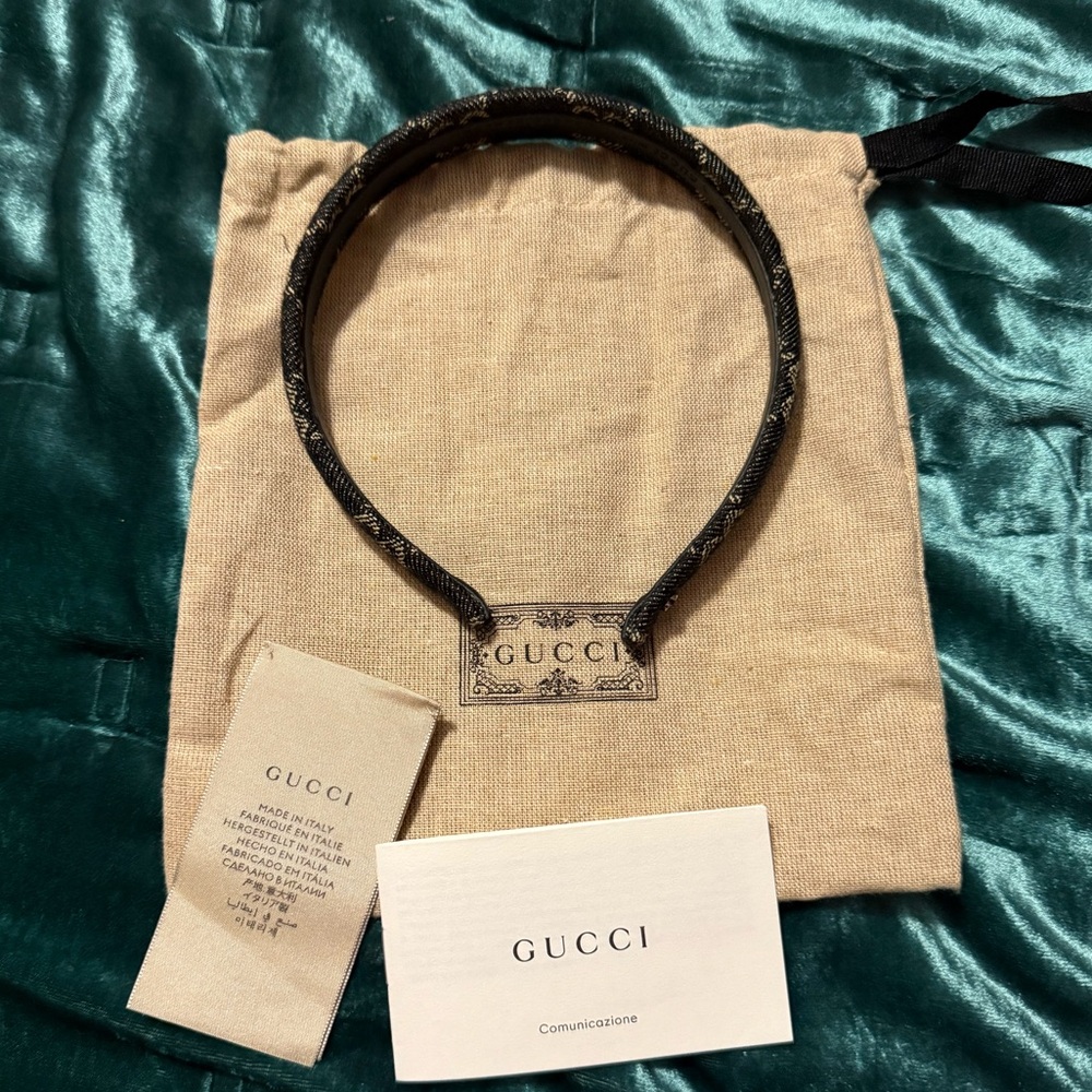 GUCCI Black Denim Headband